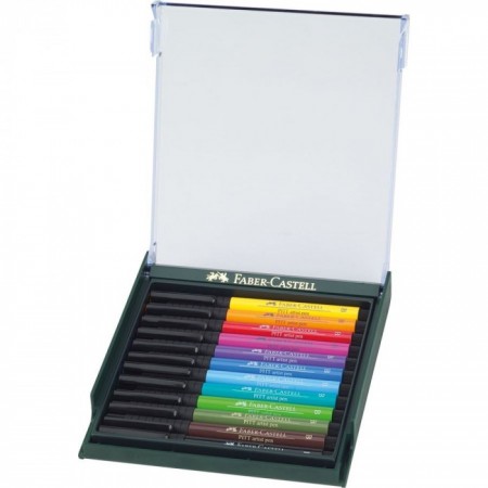 12-Pieces Pitt Artist Pen Set, Brush Tip, Bright Colours